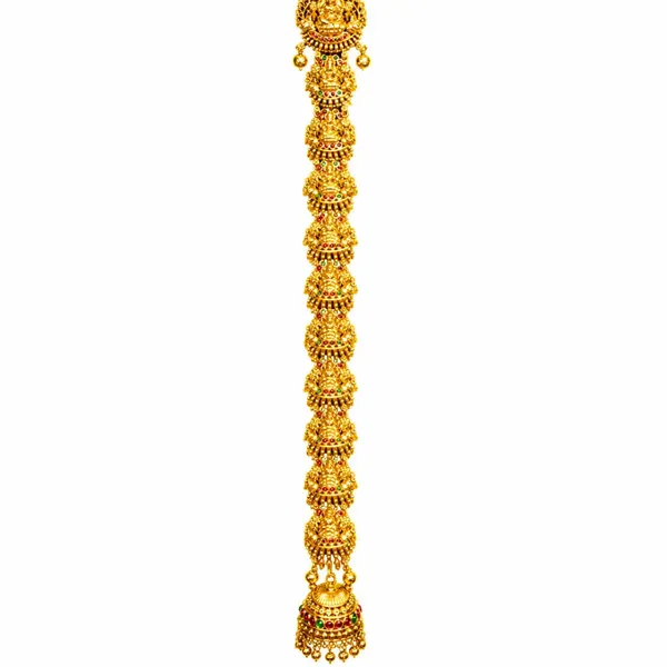 Antique_Gold_Finish_Temple_Inspired_Lakshmi_Hair_Choti_V_2094_Red