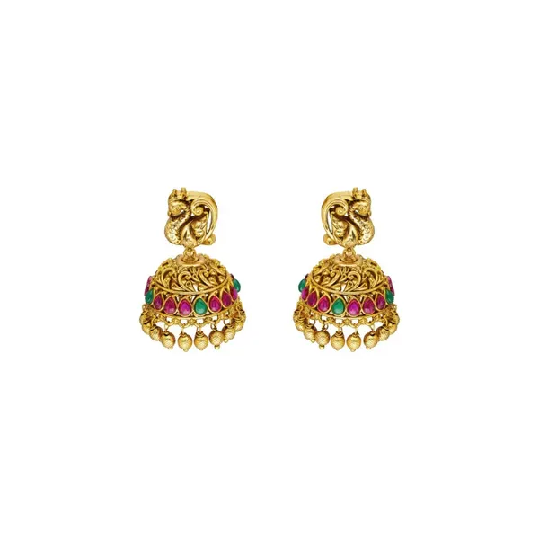 Lakshmi_Peacock_Long_Necklace_Set_K_1601_Gold_Red