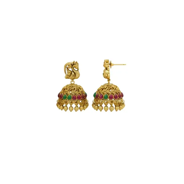 Lakshmi_Peacock_Long_Necklace_Set_K_1601_Gold_Red