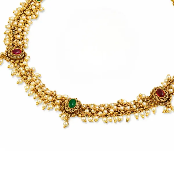Classic_South_Temple_Short_Necklace_Set_Ruby_Emerald_Pearl_Detailing_T_38_Gold_Green