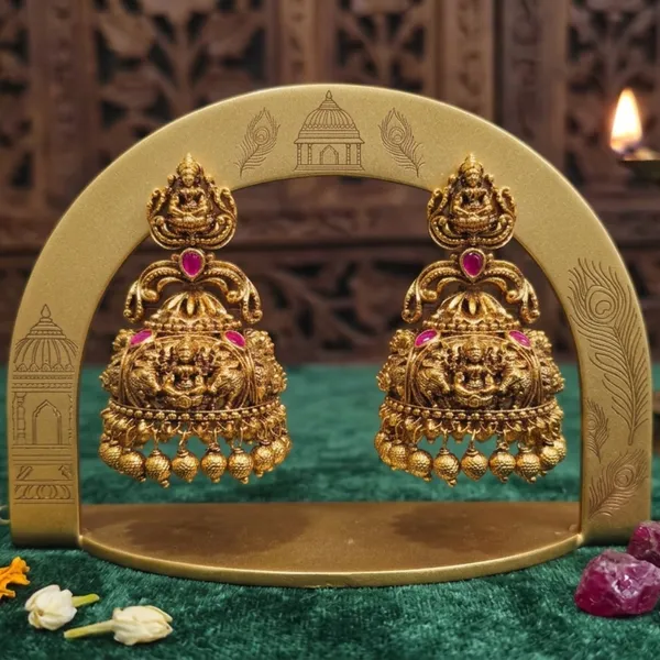 Padmasana_Jhumka_Gold_Plated_Lotus_Temple_Earrings_For_Women_J_609_Gold_Red