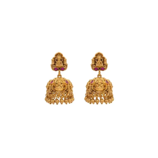 Lakshmi_Dual_Temple_Jhumka_Gold_Plated_Ruby_Temple_Earrings_V_597_Red