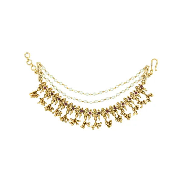 Luxury_Bridal_Gold_Plated_Ear_Chain_N_746_Green