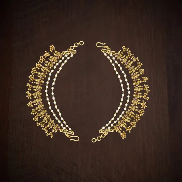 Luxury_Bridal_Gold_Plated_Ear_Chain_N_746_Green