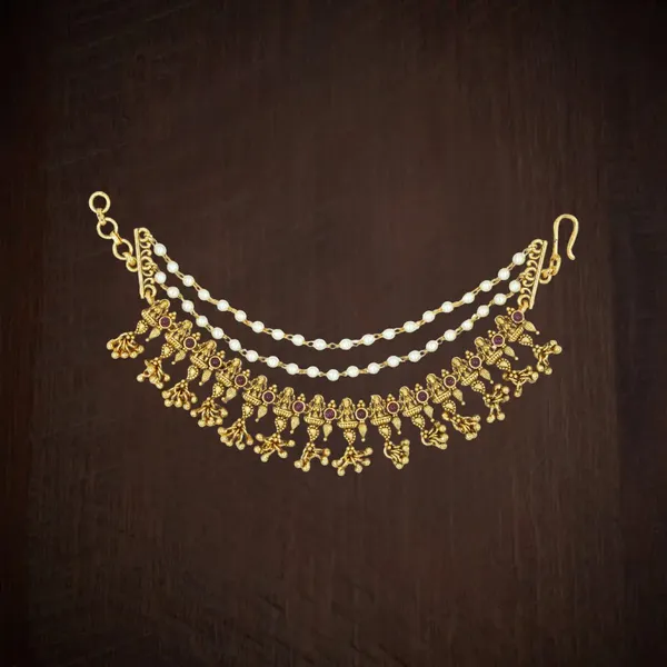 Luxury_Bridal_Gold_Plated_Ear_Chain_N_746_Green