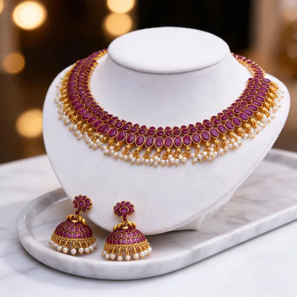 Chitra_Lakshmi_Necklace_Set_Red