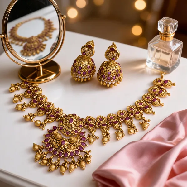 Classic_Charm_Temple_Necklace_Set_Red
