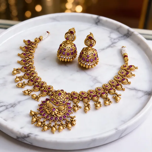 Classic_Charm_Temple_Necklace_Set_Red