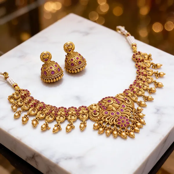 Tejasvi_Temple_Necklace_Set_Red