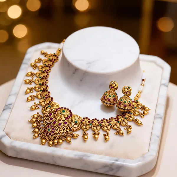 Tejasvi_Temple_Necklace_Set_Green