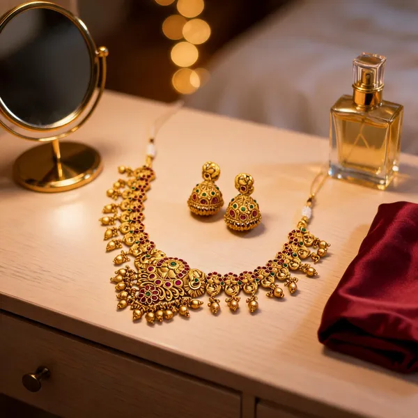 Tejasvi_Temple_Necklace_Set_Green