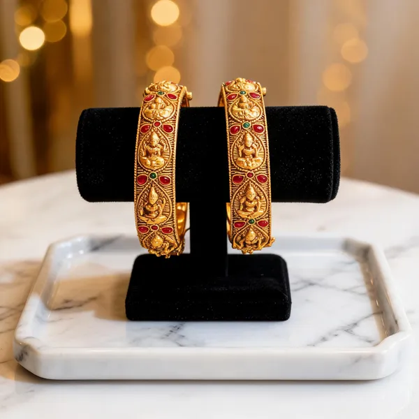 Divine_Lakshmi_Gold_Plated_Bangle_Green