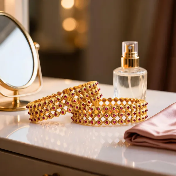 Classic_Stone_Temple_Bangle_In_Gold_Finish_Red