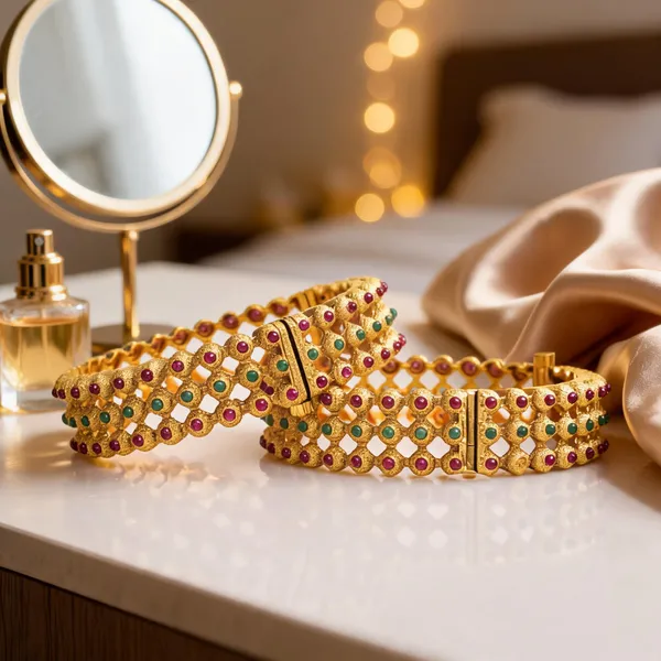 Classic_Stone_Temple_Bangle_In_Gold_Finish_Green