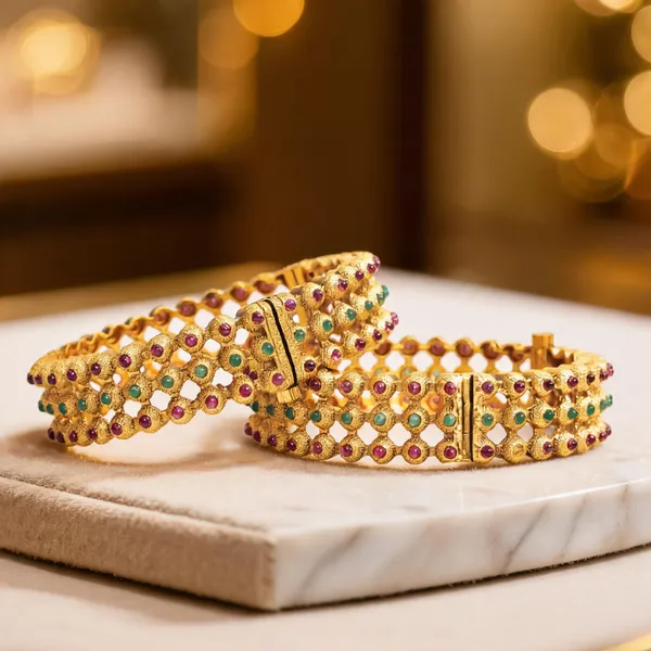 Classic_Stone_Temple_Bangle_In_Gold_Finish_Green