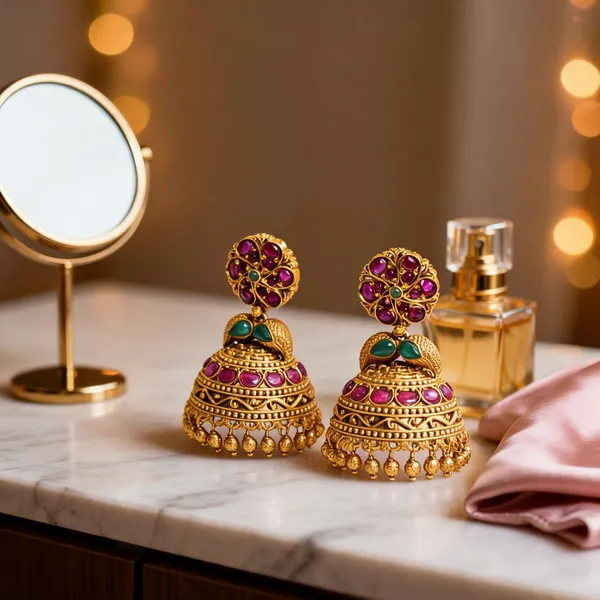 Traditional_Gold_Plated_Jhumka_Green