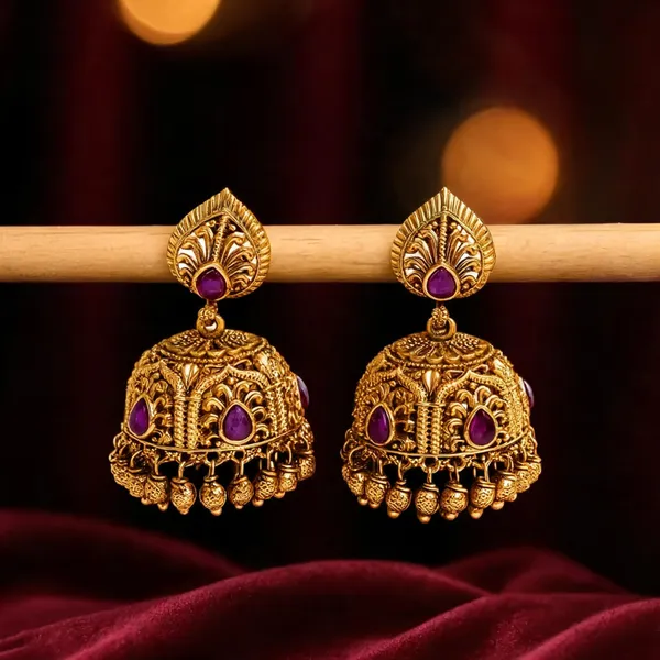 Classic_Ethnic_Jhumka_Red