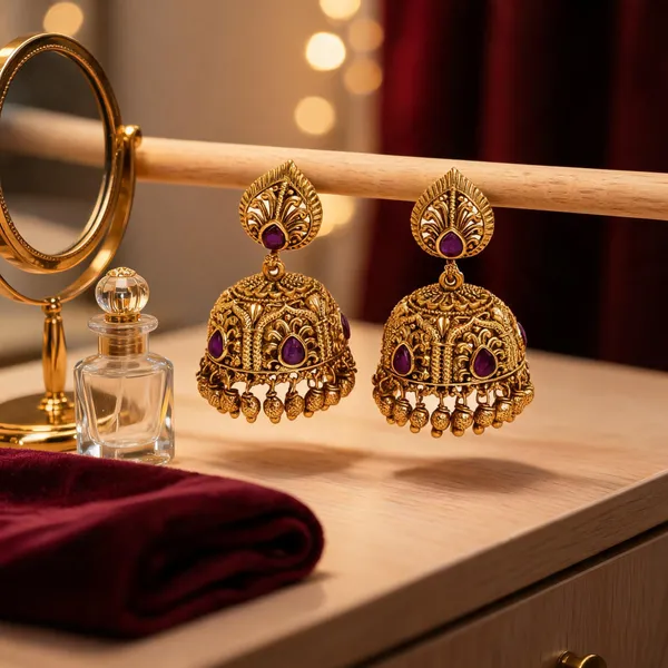 Classic_Ethnic_Jhumka_Red