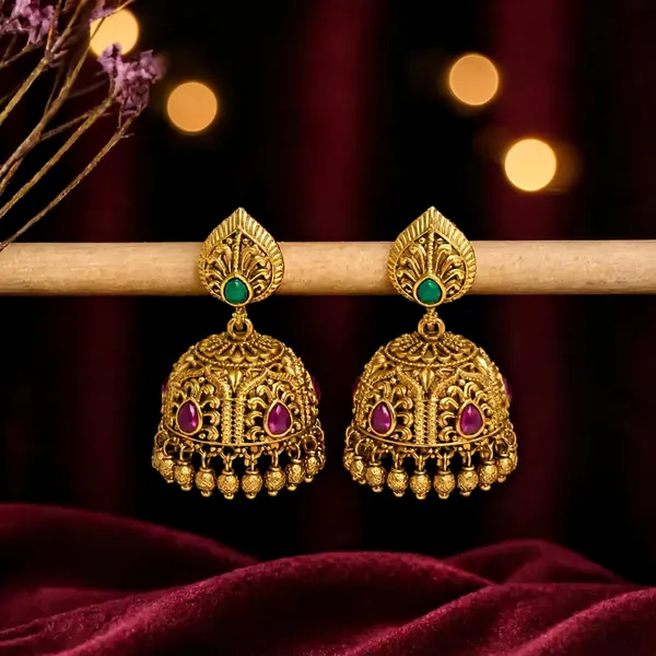 Classic_Ethnic_Jhumka_Green