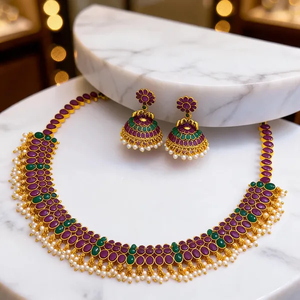 Chitra_Lakshmi_Necklace_Set_Green