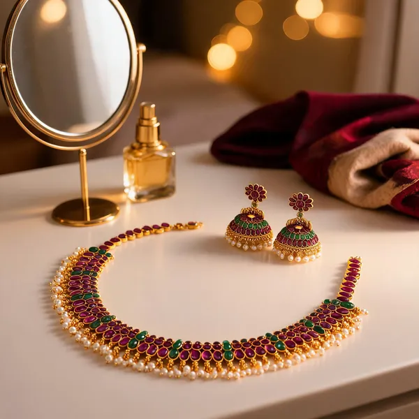 Chitra_Lakshmi_Necklace_Set_Green