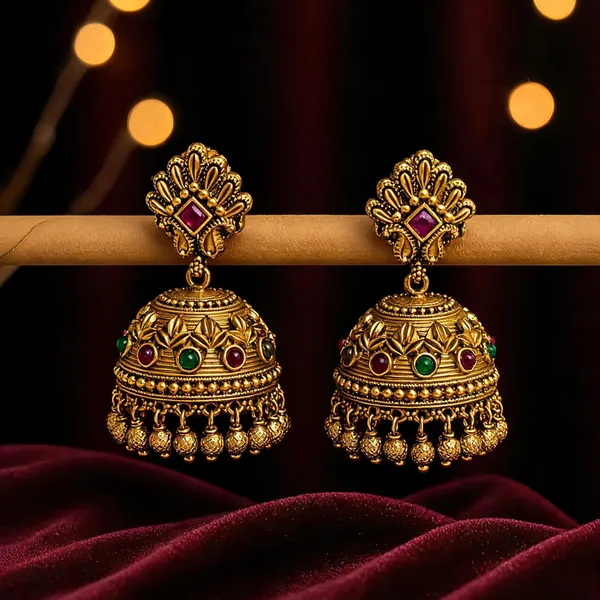 Royal_Bloom_Leaf_Jhumka_Green