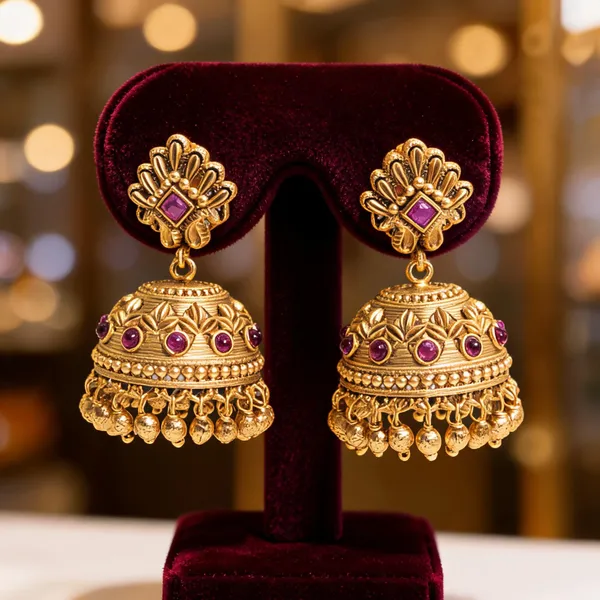 Royal_Bloom_Leaf_Jhumka_Red
