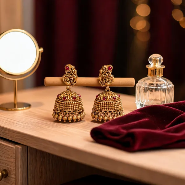 Timeless_Temple_Elegance_Jhumka_Red