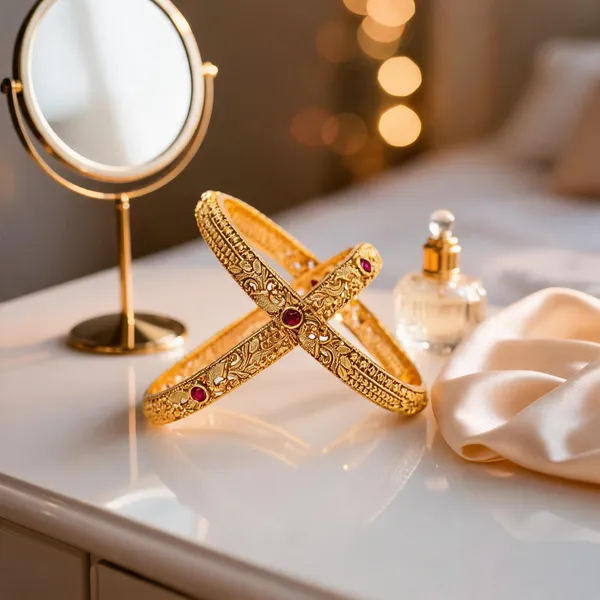 Peacock_Gold_Plated_Temple_Bangle_Red_Pack_Of_2