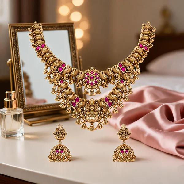 Nayana_Aura_Necklace_Set_Red