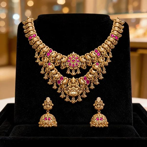 Nayana_Aura_Necklace_Set_Red
