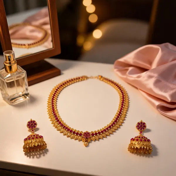 Antique_Long_Necklace_Set_Red
