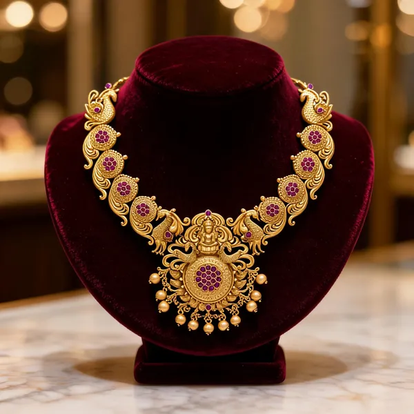 Lakshmi_S_Embrace_Necklace_Set_Red