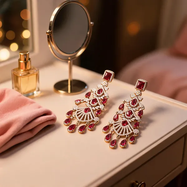 Pink_Brass_With_Gold_Plating_Earring