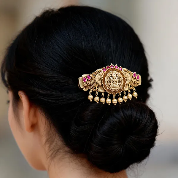 Deity_Inspired_Hair_Clip_With_Antique_Finish_Red