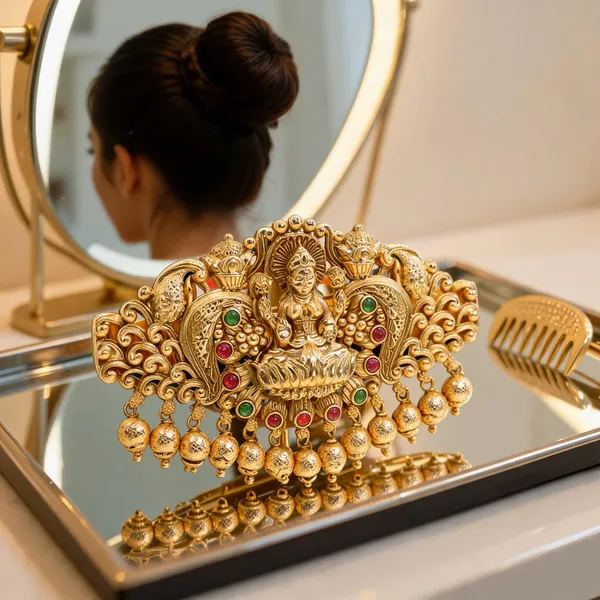 Ethnic_Hair_Clip_With_Intricate_Temple_Detailing_Green