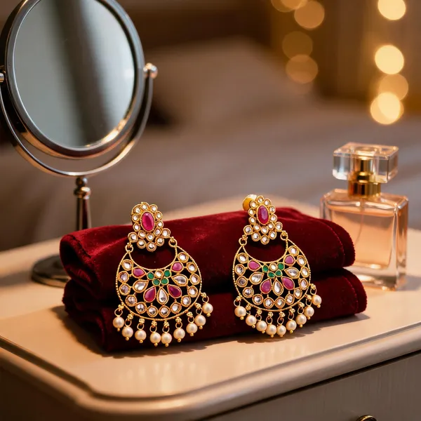 Ethnic_Gold_Plated_Jhumka_Multicolor