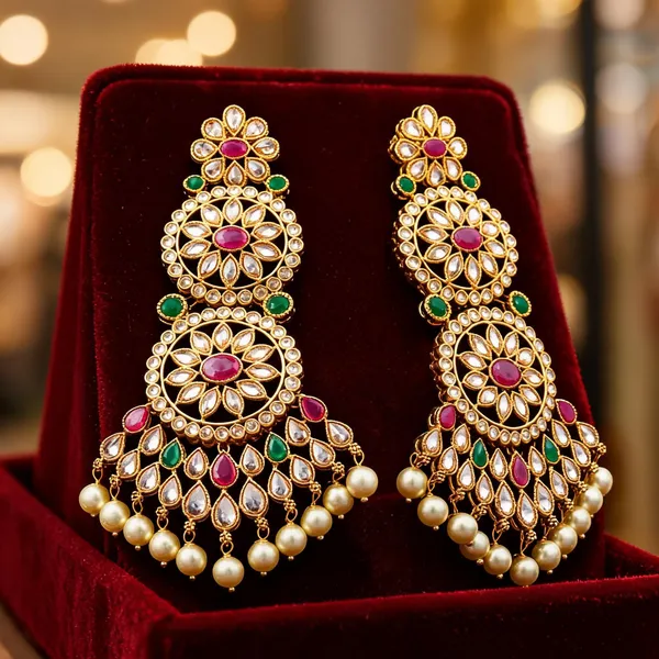 Antique_Flower_Long_Jhumka_Multicolor