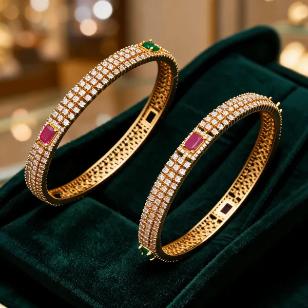 Classic_American_Diamond_Paired_Bangle_Multicolor