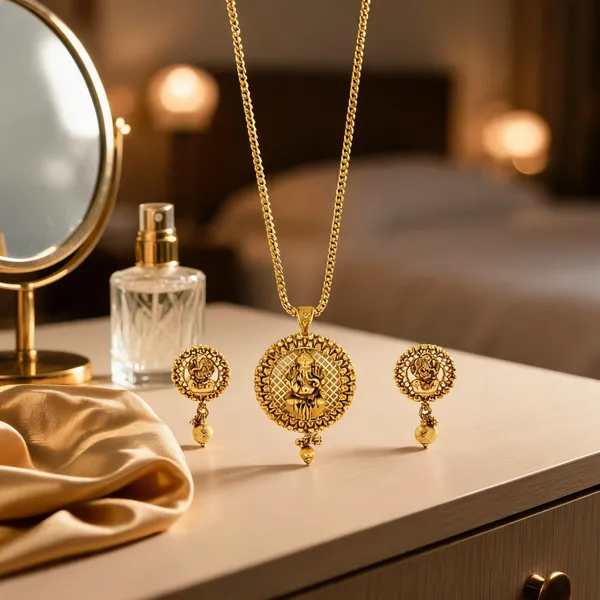 Gold_Premium_Design_Ganesha_Pendant_Set