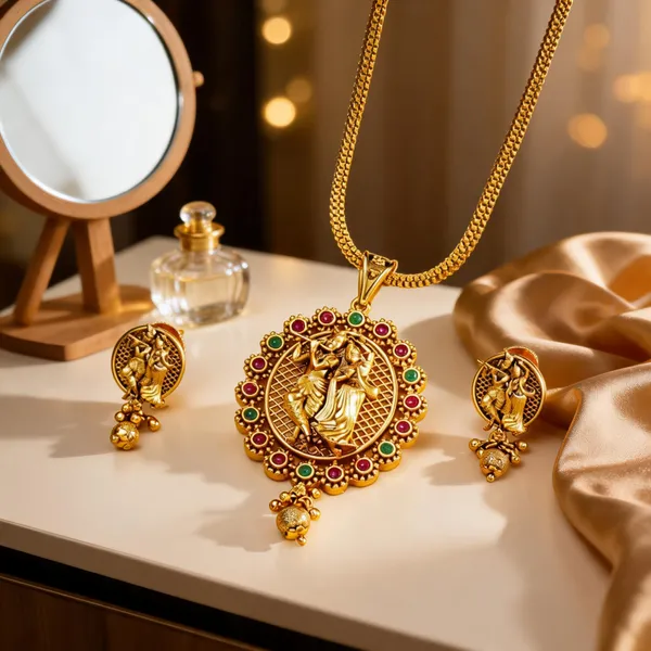 Divine_Radha_Krishna_Pendant_Set_Green