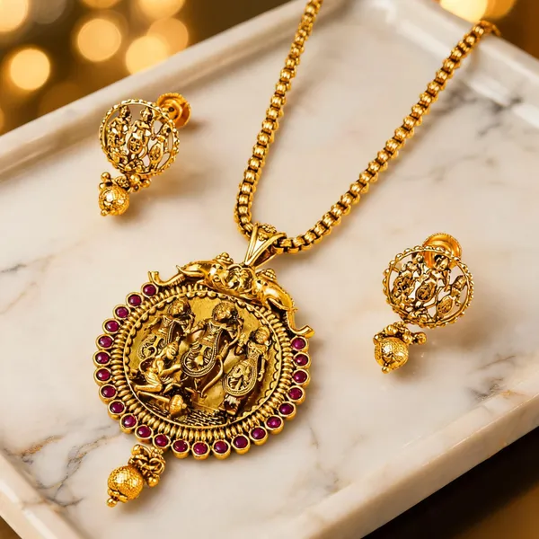 Divine_Ram_Parivar_Temple_Pendant_Set_Red