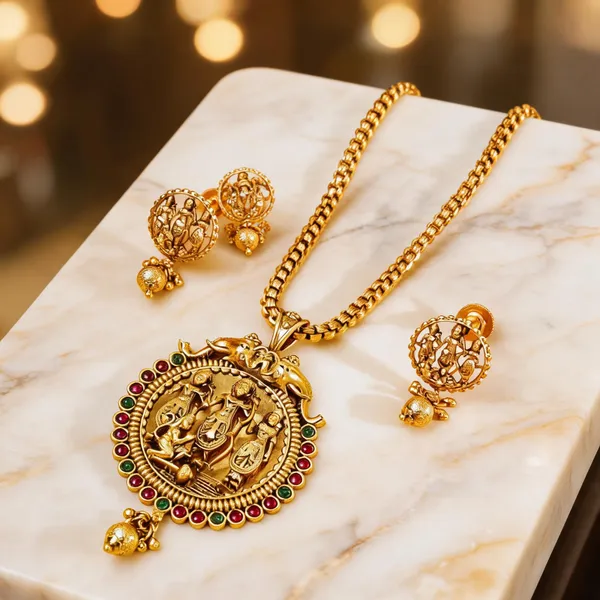 Divine_Ram_Parivar_Temple_Pendant_Set_Green