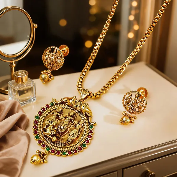 Divine_Ram_Parivar_Temple_Pendant_Set_Green