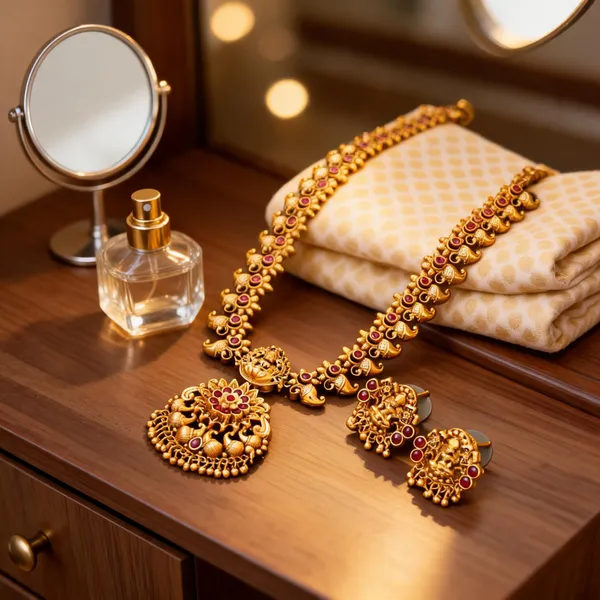 Lakshmi_Blessings_Necklace_Set_Design_Red