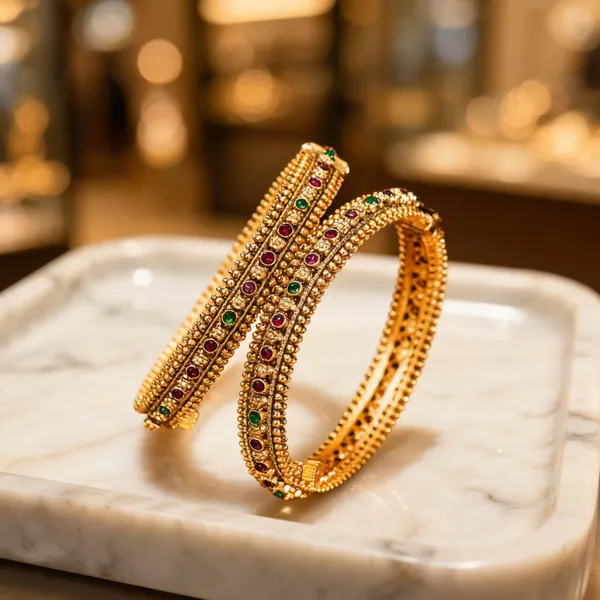 Handcrafted_Antique_Paired_Bangle_Green_Pack_Of_2