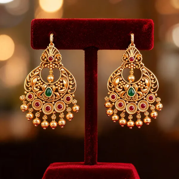 Antique_Chandbali_Green