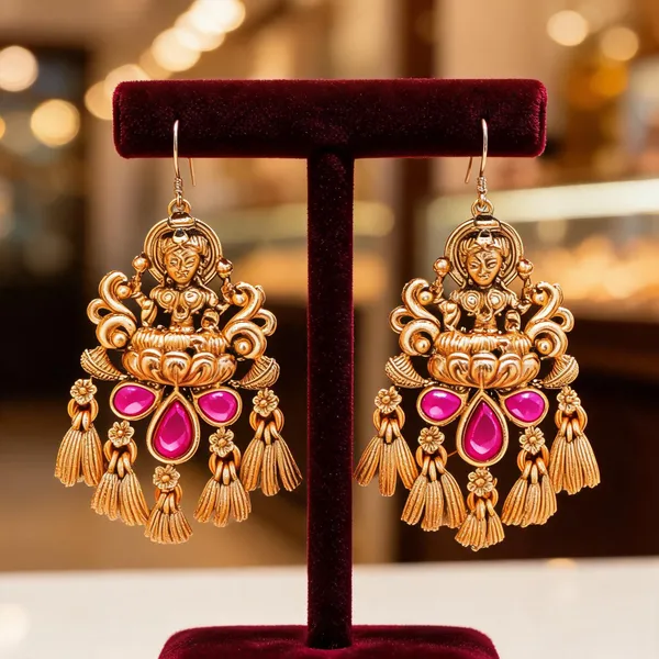 Divine_Lakshmi_Antique_Gold_Plated_Bali_Red