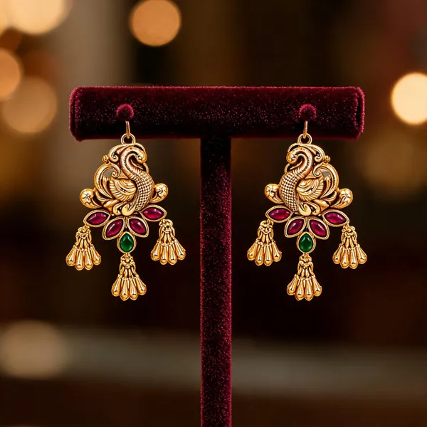 Majestic_Peacock_Antique_Gold_Plated_Bali_Green
