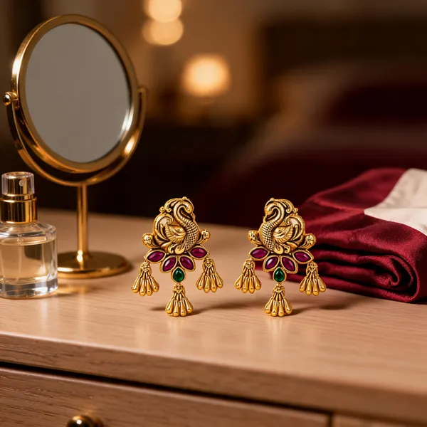 Majestic_Peacock_Antique_Gold_Plated_Bali_Green